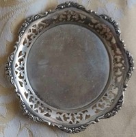 Antique silver coaster - silver bowl with openwork rim