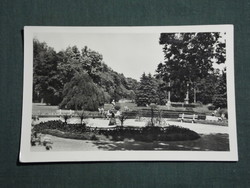 Postcard, Harkány spa park, fountain detail