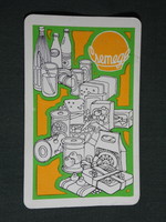Kártyanaptár, Élelmiszer vállalatok, ABC áruház, csemege üzletek, grafikai rajzos, 1975,   (5)