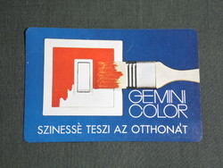 Card calendar, Molveno Cometti paint factory, gemini color paint, 1975, (5)