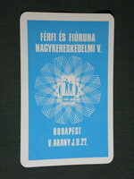Card calendar, men's and boys' clothing company, Budapest, graphic, 1975, (5)