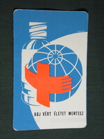 Kártyanaptár, Szekszárd Vöröskereszt, grafikai rajzos, 1975,   (5)