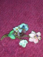 Vintage régi retró női kitűző pin bross réz virág 1960as évekből