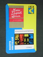 Card Calendar, Kossuth Book Publishing Company, Marx Engels Lenin Lexicon, 1975, (5)