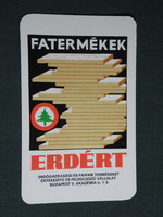 Card calendar, Erdért wood industry processing company, Budapest, graphic designer, wood products, 1975, (5)