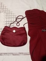 Burgundy casual small bag with long cord strap 22x17 cm also for graduation!!!
