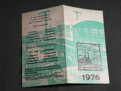 Card calendar, yr state construction company, Budapest, 1976, (5)