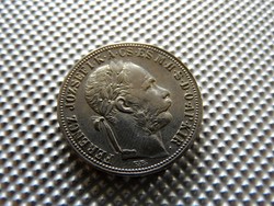 1892 KB Körmöcbánya ezüst 1 Ft forint KAPSZULÁBAN . Peremirat olvasható: címer felül (18JL218)