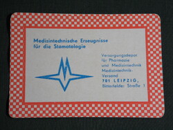 Card calendar, Germany, Leipzig, pharmacy, dental medical technology products, 1975, (5)