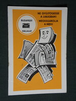 Kártyanaptár, 25 éves Budapest MÉH hulladékhasznosító vállalat,grafikai rajzos,1975,   (5)