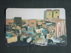 Kártyanaptár, COMPACK csomagoló vállalat, kávé,tea termékcsomagolás, 1975,   (5)