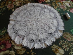 Art Nouveau, wonderful 54 cm. Avg. Knitted tablecloth.