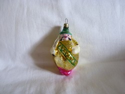 Old glass Christmas tree decoration - character from the tale Cipollino - clip!