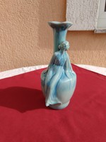 Zsolnay vázán ülő nő,,szecesszíós,alapmázas porcelán szobor,,,most minimál ár nélkül..