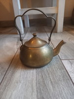 Elegant old copper coffee pot/spout (14.5x14.5x10.5 cm)
