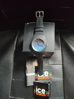 Ice Watch Glitter -Női óra -Fekete szíj-kék csillogó számlap.