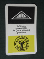 Card calendar, javszer, furniture for furniture repair, Budapest, 1974, (5)