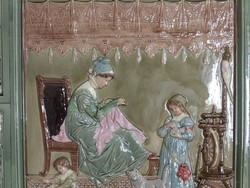 Festett MEISSENI KASTÉLY CSERÉPKÁLYHA, múzeumi műremek 1890-ből
