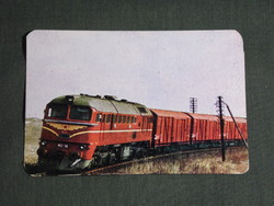 Kártyanaptár, VÁV vasút, szállítás, M62-116 dízel mozdony szerelvény,1974,   (5)