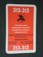 Card calendar, household appliance repair industrial cooperative, Budapest, graphic, advertising figure, 1974, (5)