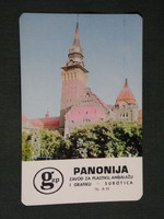 Kártyanaptár, Jugoszlávia,Szabadka,Panonija műanyag csomagoló üzem,1974,   (5)