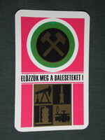 Card calendar, miners' union, accident prevention, graphic artist, 1974, (5)
