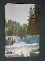 Card calendar, Romania, Cluj printing house, Transylvanian landscape detail, waterfall detail, 1974, (5)