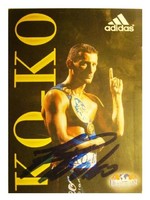 Kovács "Koko" István autogram, dedikált adidas fotóképeslap