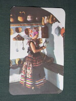 Card calendar, folk art home industry company, Mezőkövesd folk costume, 1974, (5)
