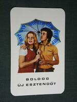 Kártyanaptár, OTP takarékpénztár, bank, férfi, női modell, 1974,   (5)