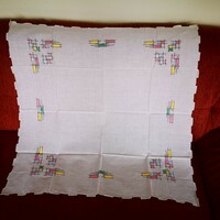 Embroidered tablecloth, table center, 75 x 75 cm