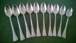 Antik Ezüst teáskanál-szett -evőeszköz- Dianás, nemesi címerrel  12 vagy 6 db-os készletben