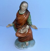 Szűz Mária a kis Jézussal porcelán szobor