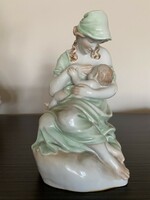 Mother with child, Herend marked porcelain