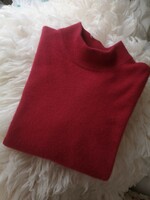 Ann taylor 40-42 100% cashmere T-shirt, burgundy, cherry red, burgundy turtleneck