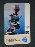 Card calendar, Yugoslavia, novosadska banka, fishing boat, ladik, 1974, (5)