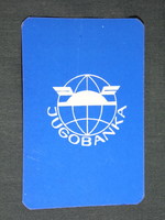 Kártyanaptár, Jugoszlávia, Jugobanka, BANK,1974,   (5)