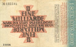 1 milliárd márka 1924.04.01. Németország Düsseldorf Reihe II.