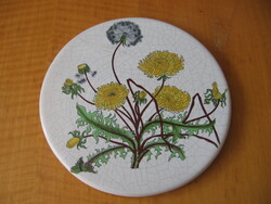 Herr faience ceramic tray with dandelion pattern