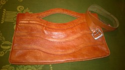 Csau barna bőr retikül-női táska+bőröv 2 belső rekesz, 2 zseb 35,5x22,5 cm