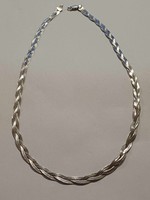 Olasz ezüst széles nyaklánc-nyakék 45 cm