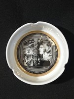 Hollóházi Saxon endre porcelain ashtray in the sunlight. From his creation