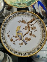 Alt wien fischer & mieg pirkenhammer 1853-1873 hand painted openwork bird plate, bowl. 23 Cm.