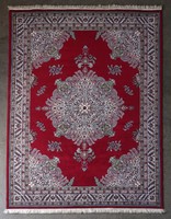 1K963 large burgundy long fringe Indian Persian pattern pharaonic carpet 300 x 410 cm