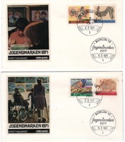 Memorial cards, fdcs 0421 (berlin) michel 386-389 5.00 euro