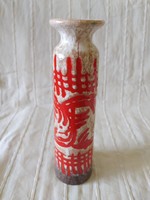 Art vase/ floor vase with exciting decor, flawless, 33 cm