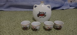 Zsolnay set. Zsolnay brandy cup. Oldtimer car driver. 4 Zsolnay cup, cup.