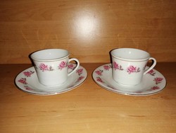 Rózsa mintás porcelán kávéscsésze párban (14/K)