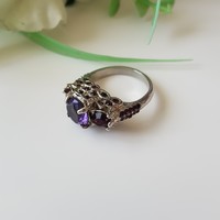 New dark purple rhinestone ring - usa 9 / eu 59-60 / ø19mm