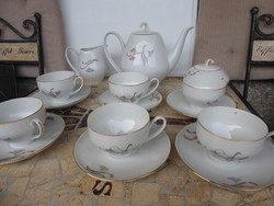 Puls' Czechoslovak porcelain tea set for 6 people, in damaged condition